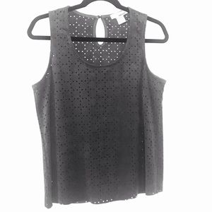 Sans Souci Gray Faux Suade Tank Top